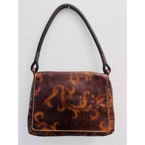 Plinio Visona Italian leather tooled bag handbag
